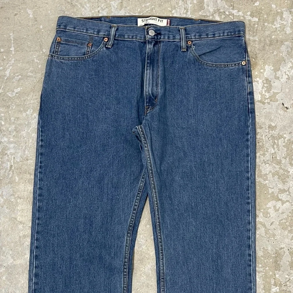 Levis Jeans Mens 38x32 Blue Pants 505 Straight Mid Rise‎ Denim Cotton Workwear